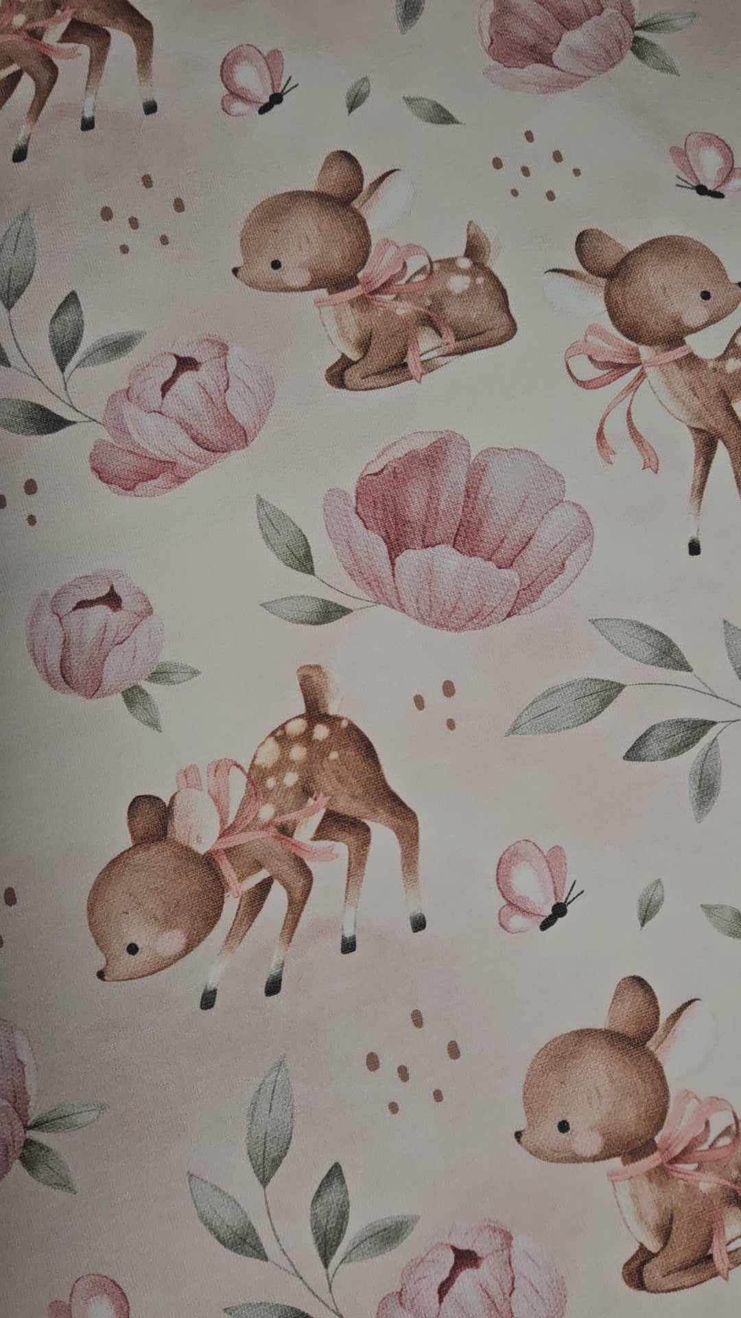 French Terry „Flower Bambi" / Meterware