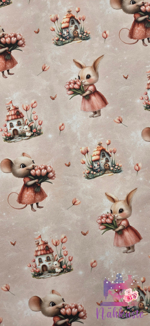 Beanie "Tulpen Maus & Hase"