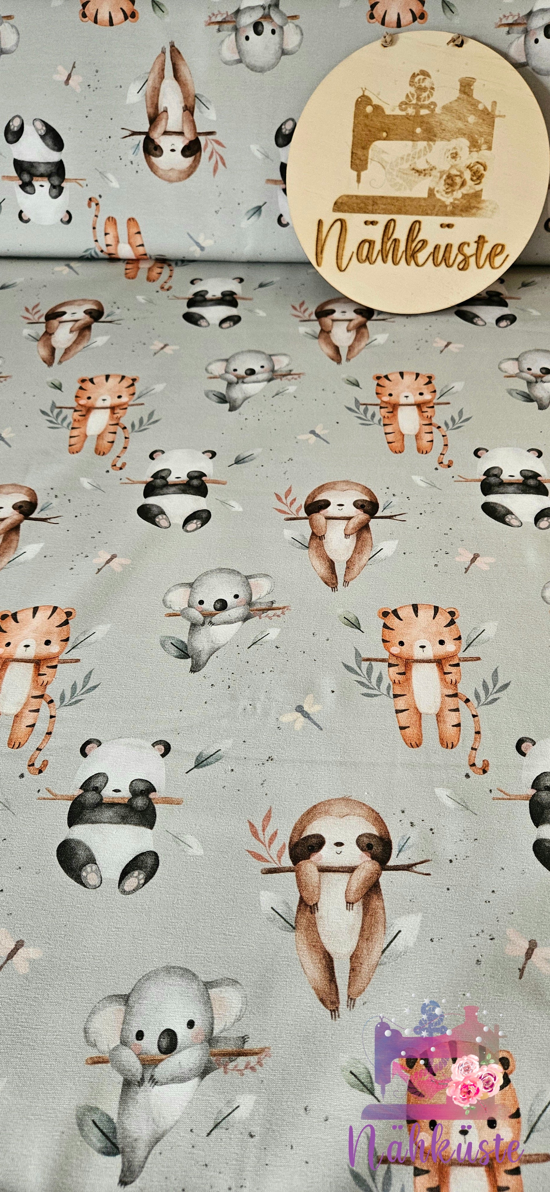 Jersey „Hängetiere“ / Meterware