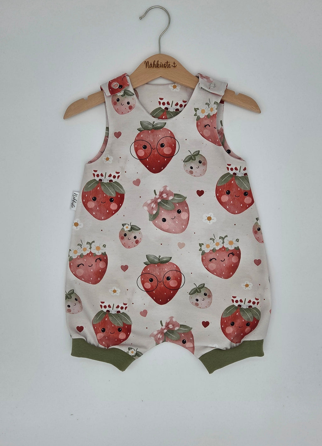 Romper / Strampler kurz „Erdbeeren"