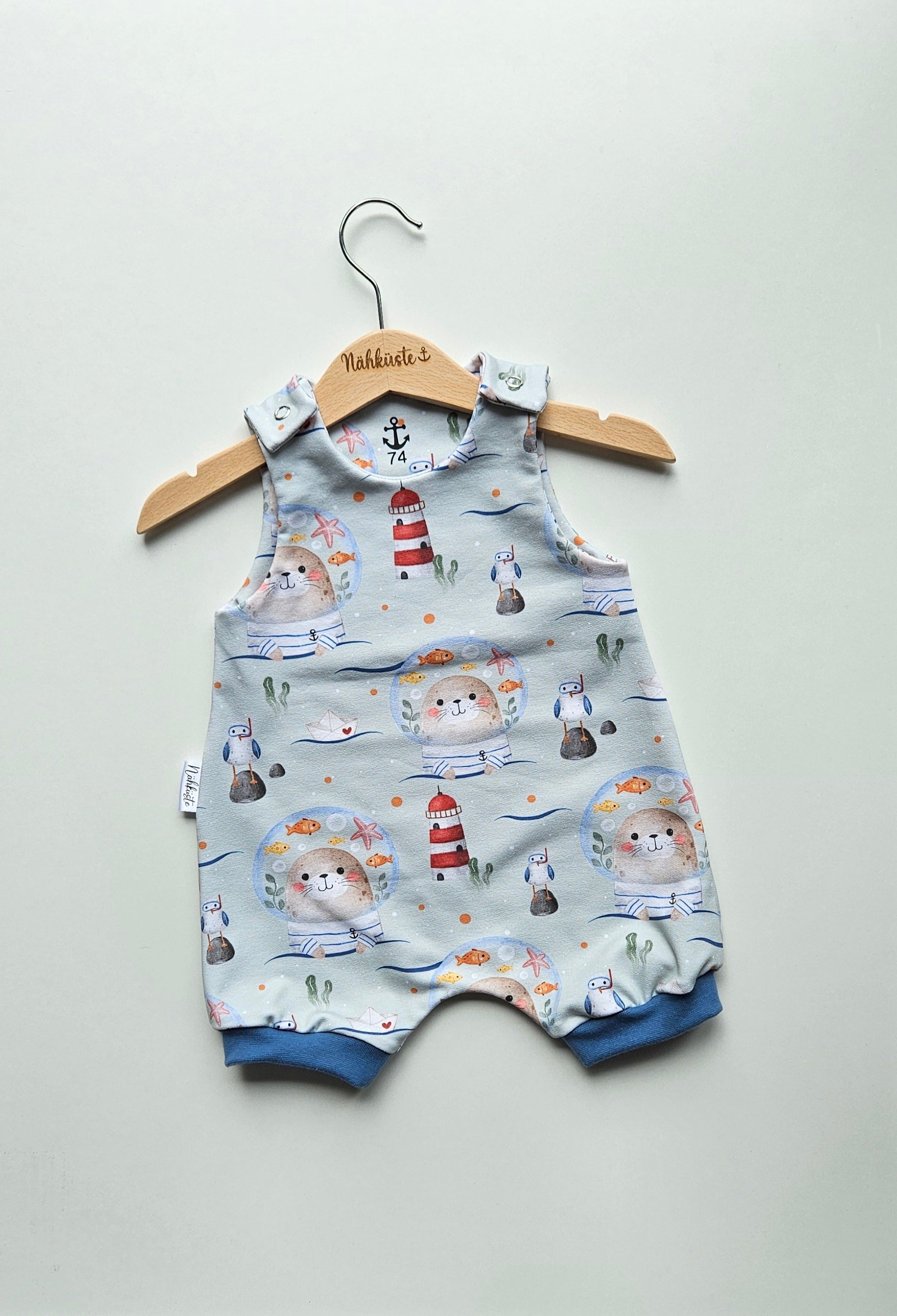 Romper / Strampler kurz „Maritim Robbe"