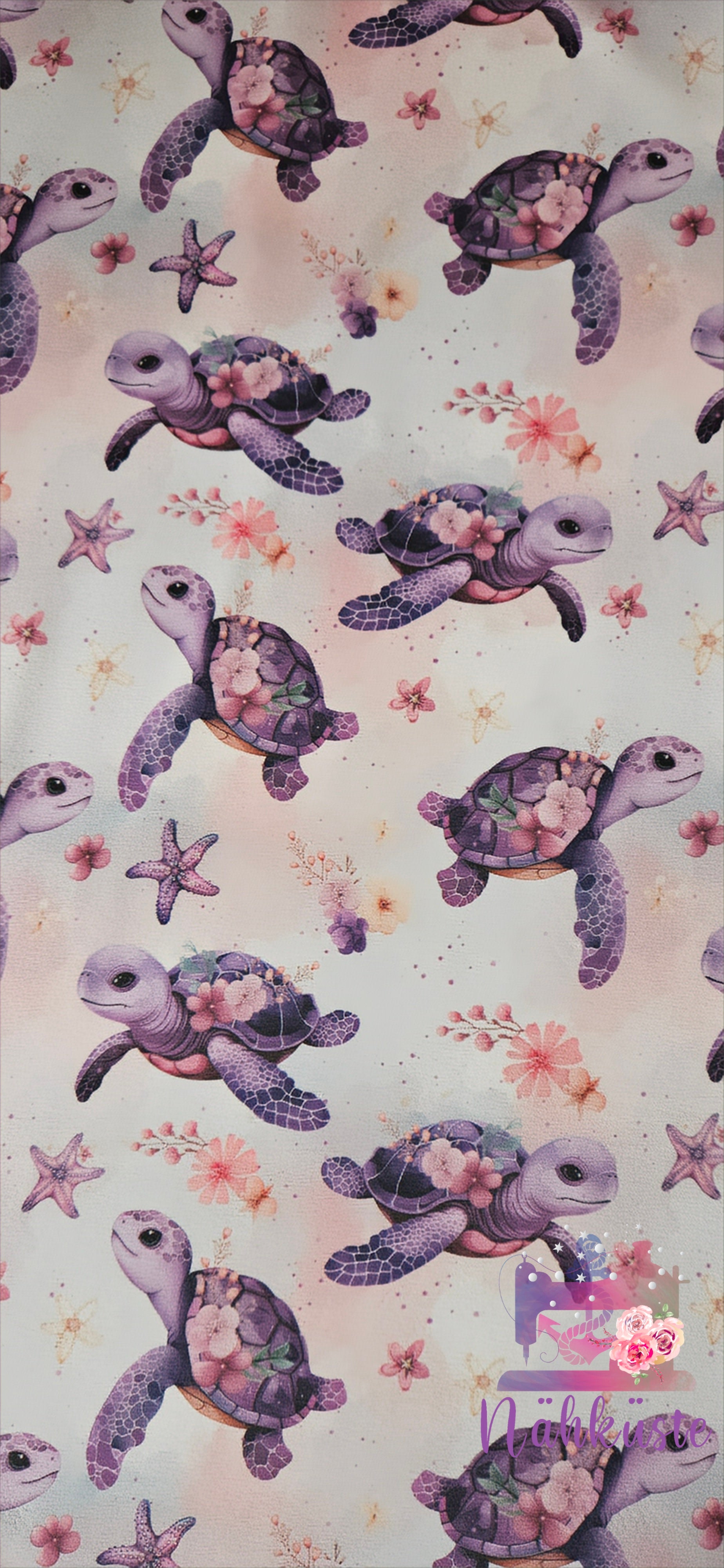 French Terry „Schildkröte lila“ / Meterware