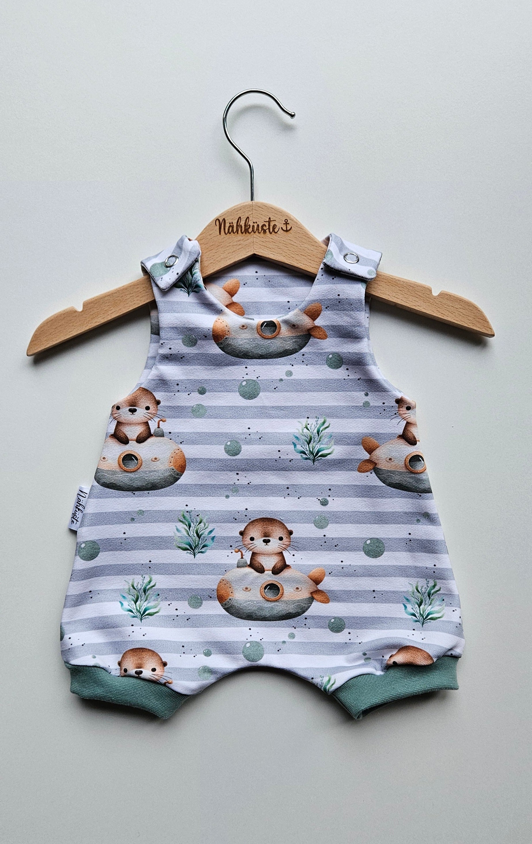 Romper / Strampler kurz „Otter gestreift"