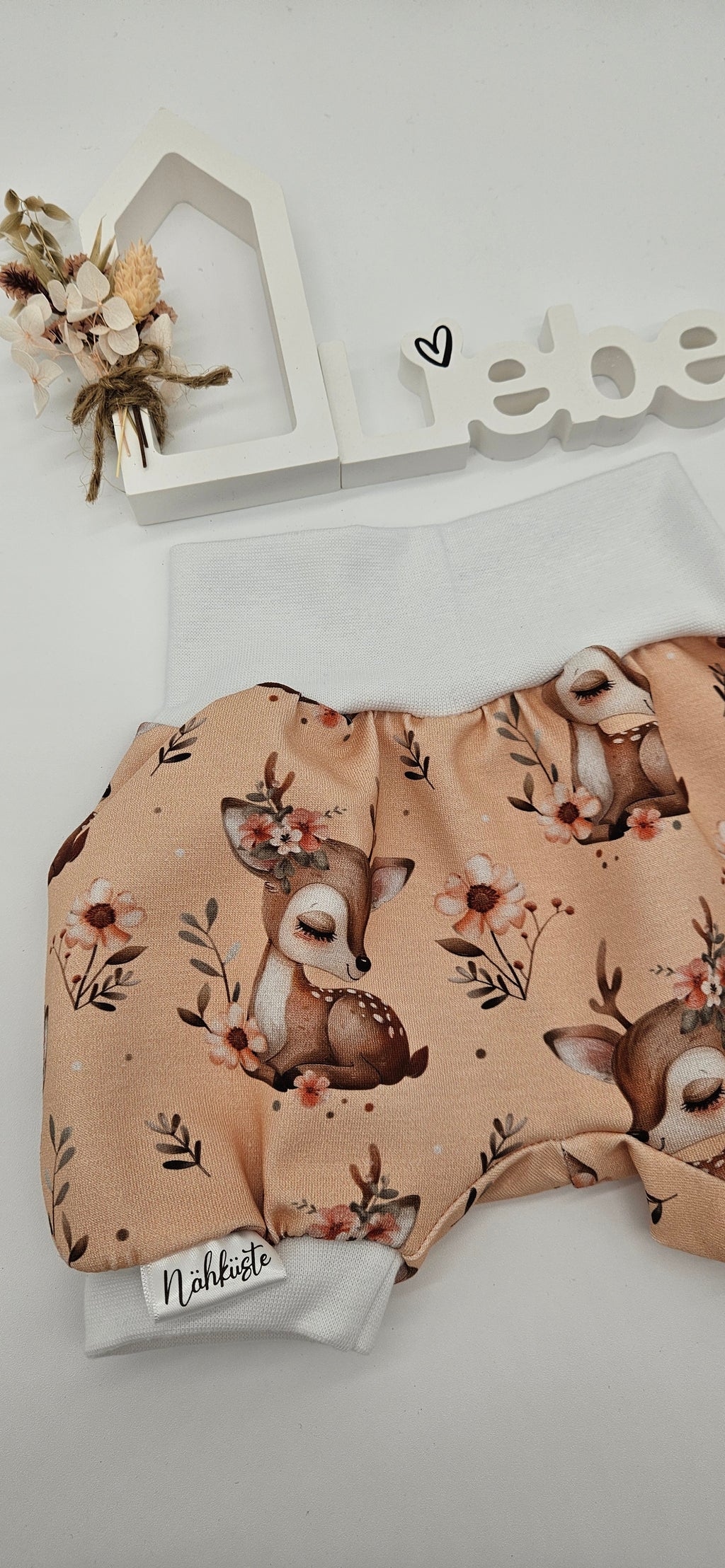 Kurze Pumphose "Blumen Reh"