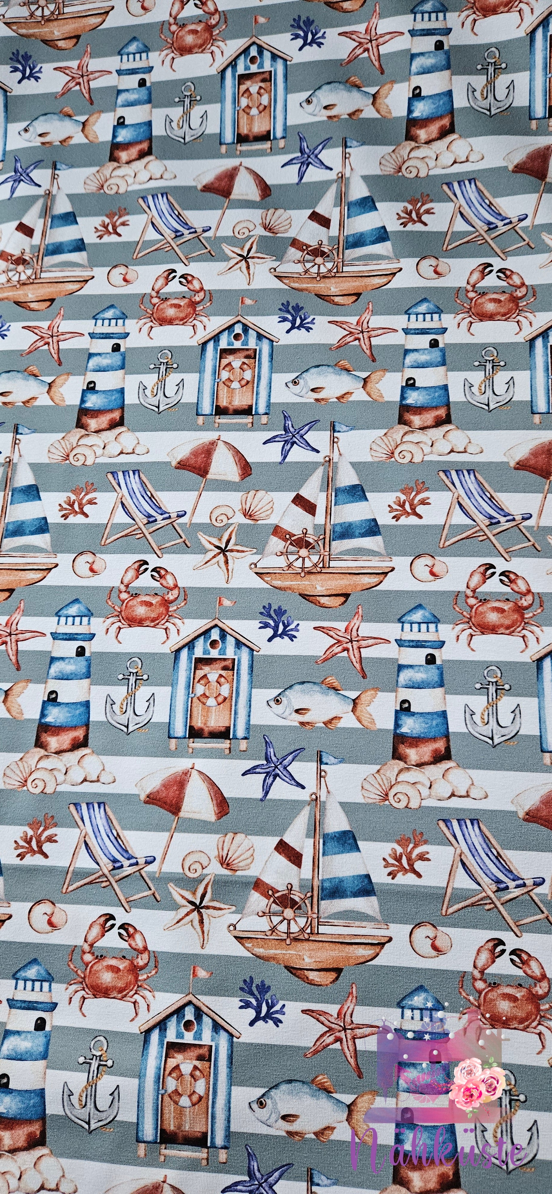 Jersey „Maritim gestreift“ / Meterware
