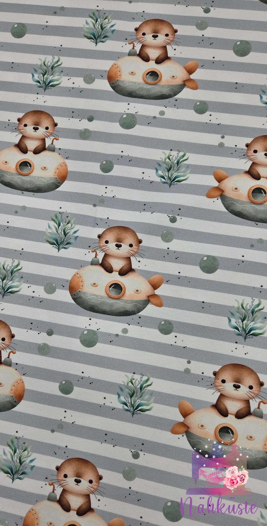 French Terry "Otter gestreift" / Meterware