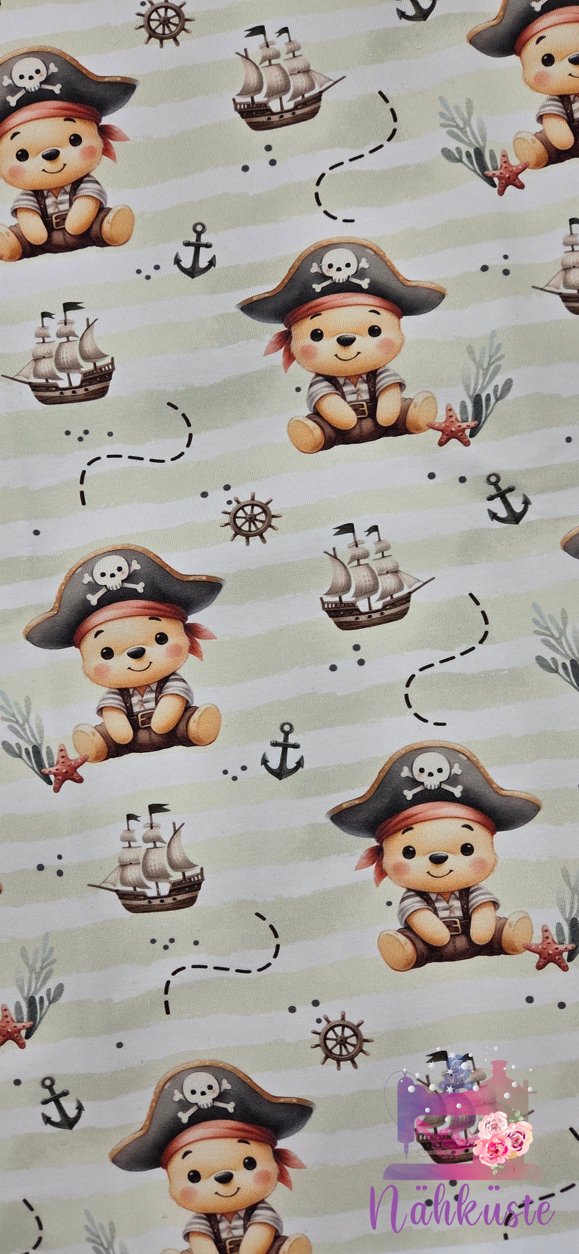 French Terry "Piratenbär" / Meterware
