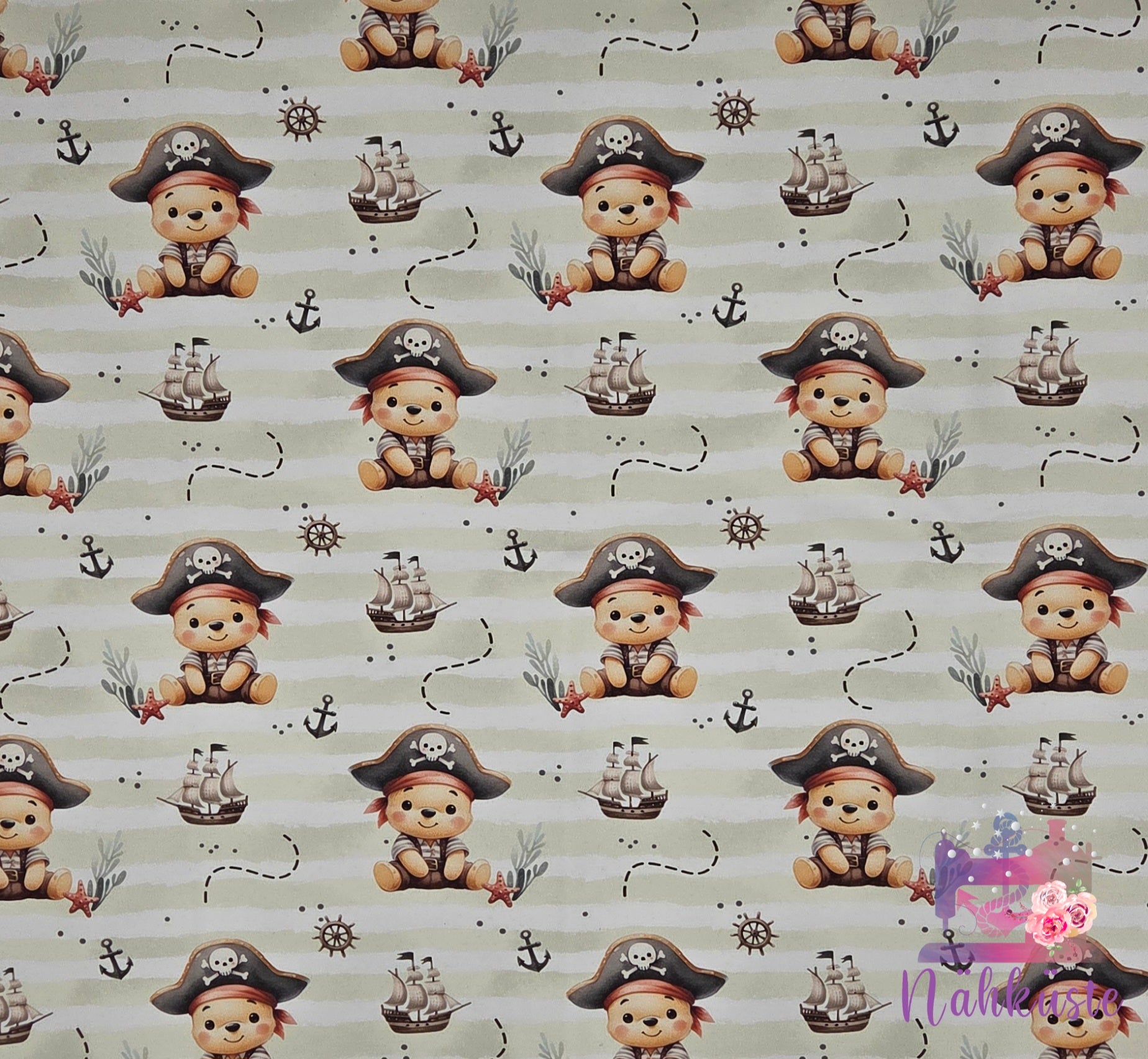 French Terry "Piratenbär" / Meterware