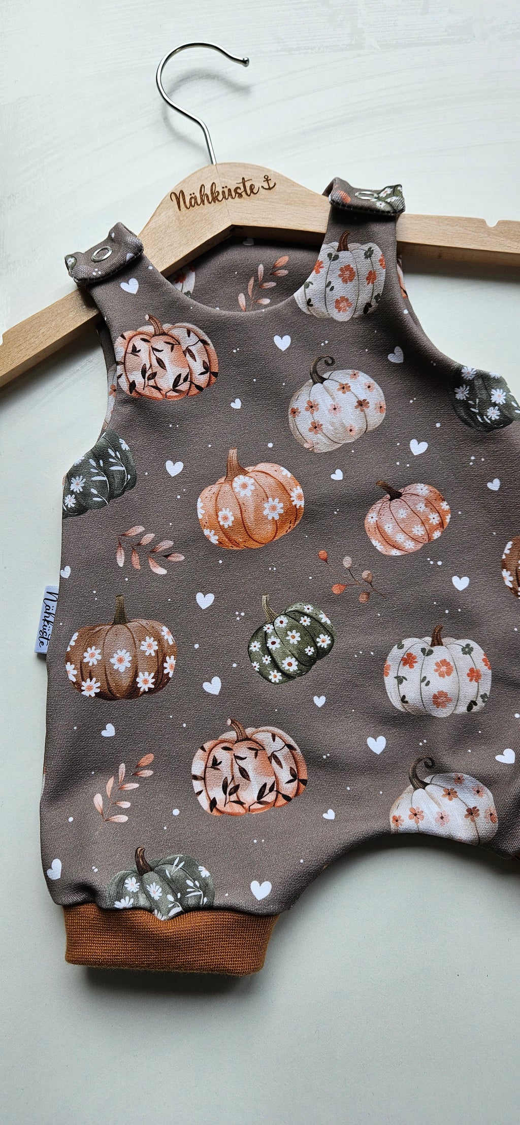 Romper / Strampler kurz „Herbst Kürbisse"