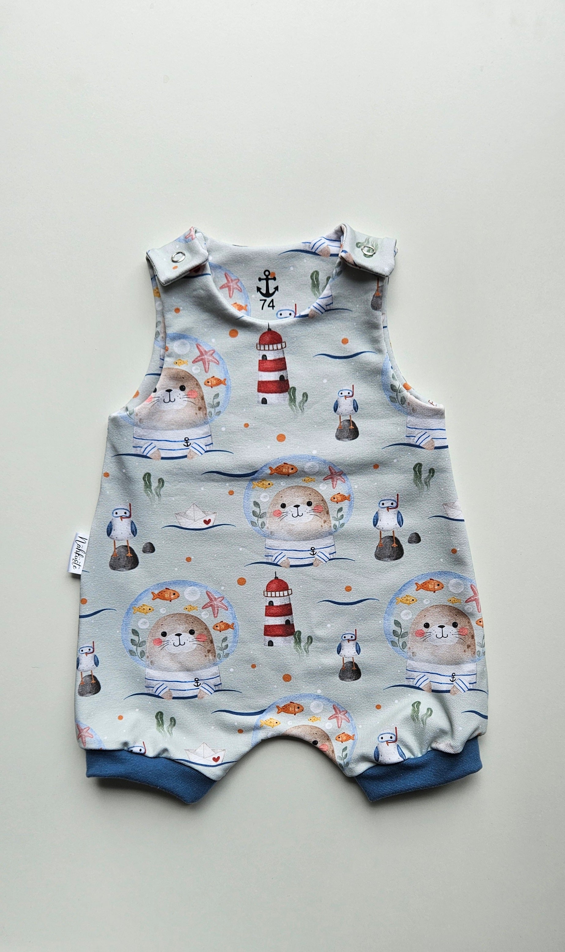 Romper / Strampler kurz „Maritim Robbe"